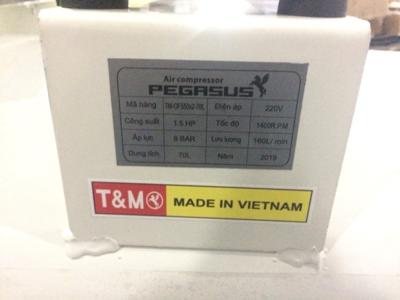 Thông số kĩ thuật máy nén khí Pegasus 70l 1.5Hp