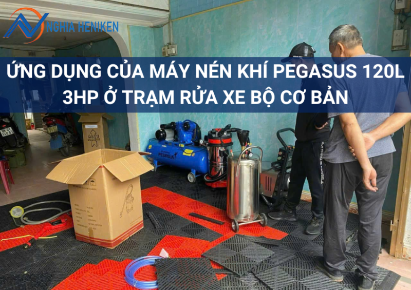 Ung Dung May Nen Khi Pegasus 120l 3hp Trong Rua Xe 1