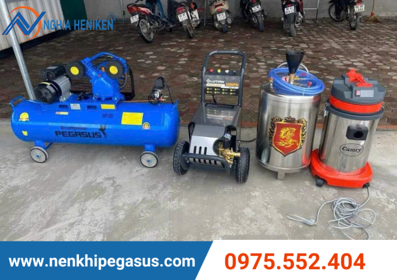 Ung Dung May Nen Khi Pegasus 120l 3hp Trong Rua Xe 2