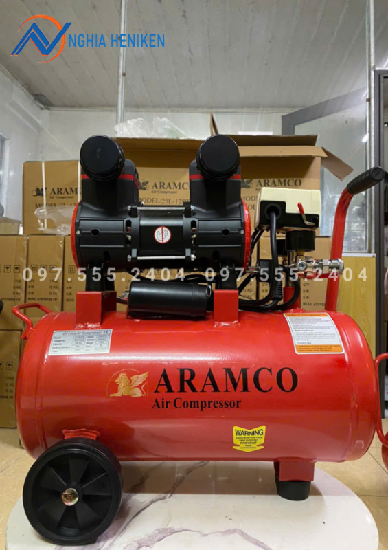Máy nén khí không dầu Aramco JC1280 - 25L (Tốc chậm)